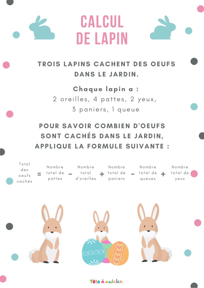 Jeu calcul 3 lapins