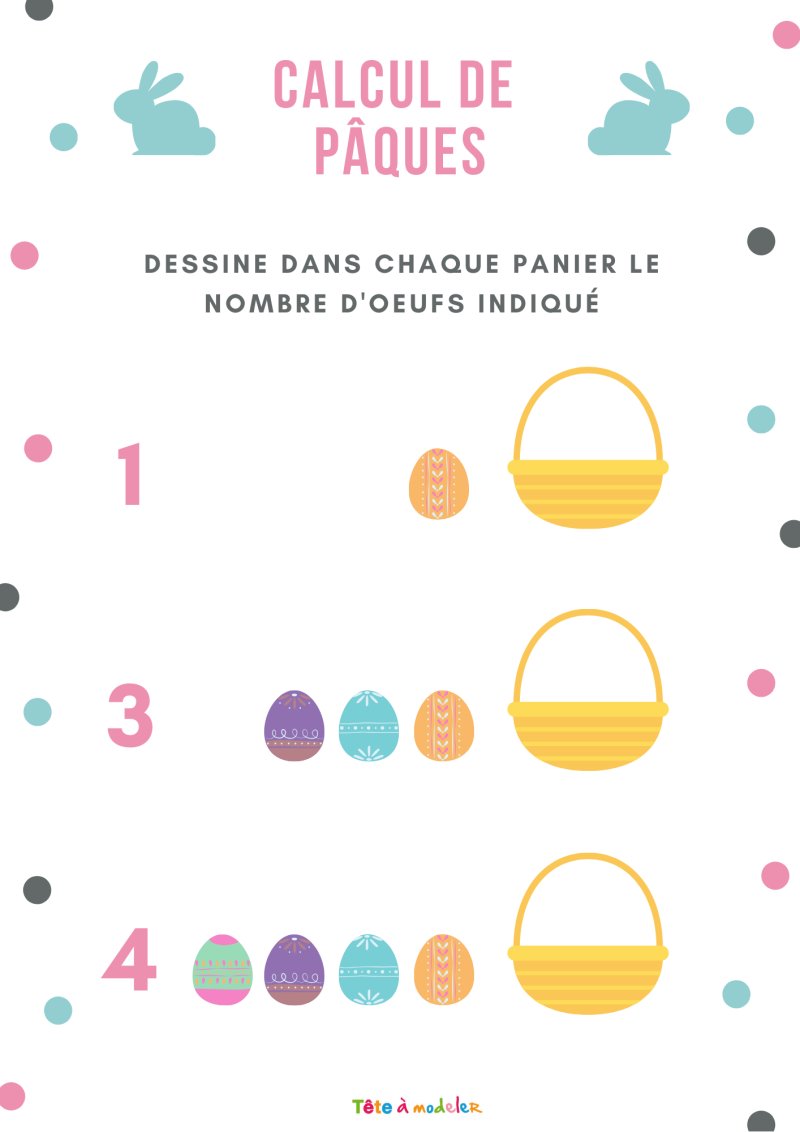 Jeu de calcul sur les oeufs de P&acirc;ques