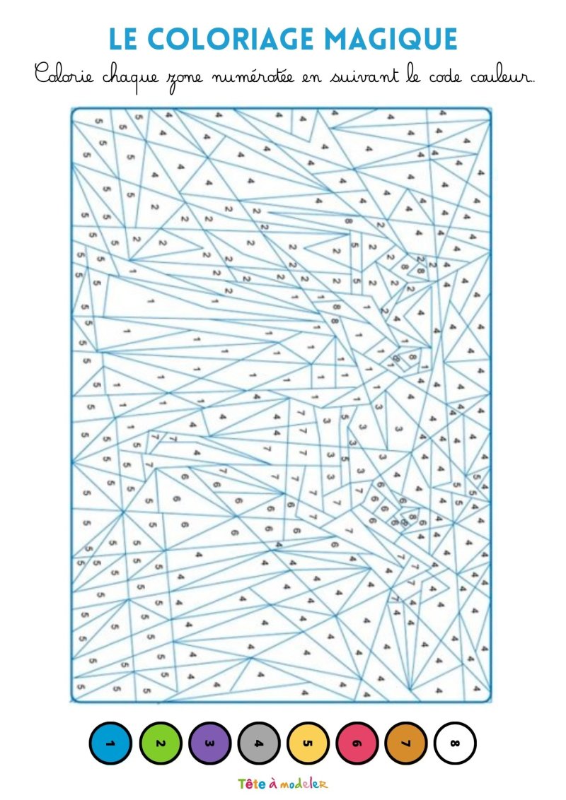 Jeu de coloriage numéroté : chiffres et animal