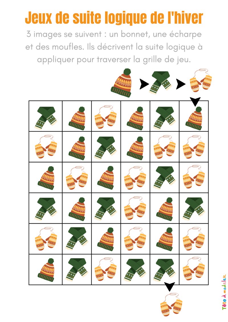 jeu de suite logique de l'hiver