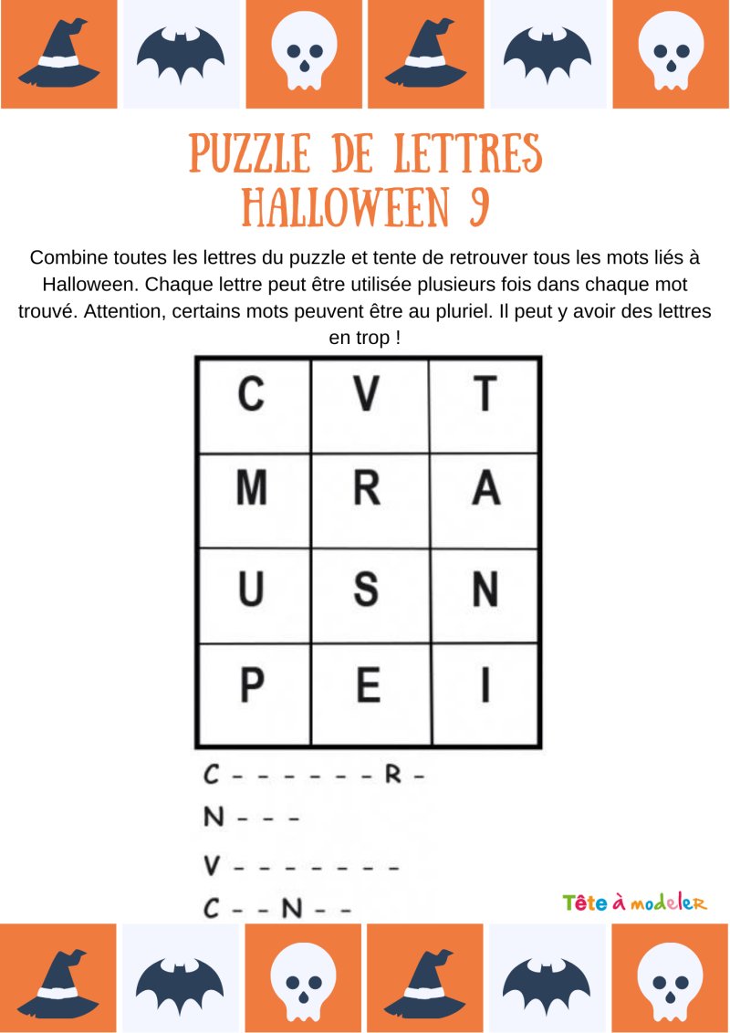 Jeu de vocabulaire, Jeu d'halloween 9