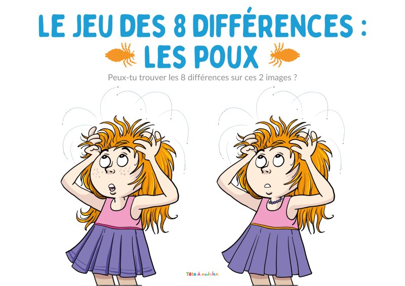 Jeu des 8 différences : les poux