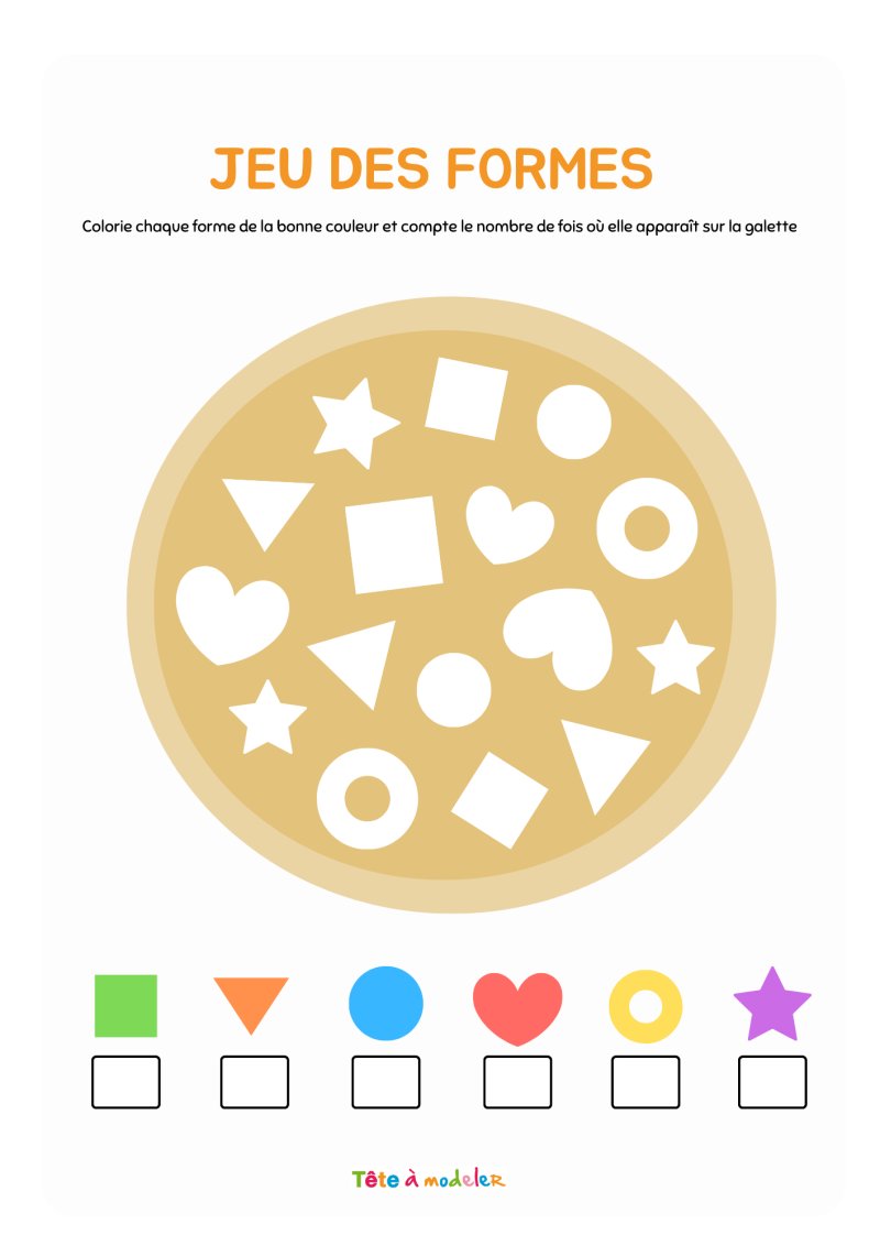 Jeu des formes sur le livre Roule Galette