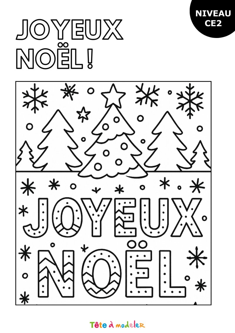 Joyeux Noël en lettres décorées
