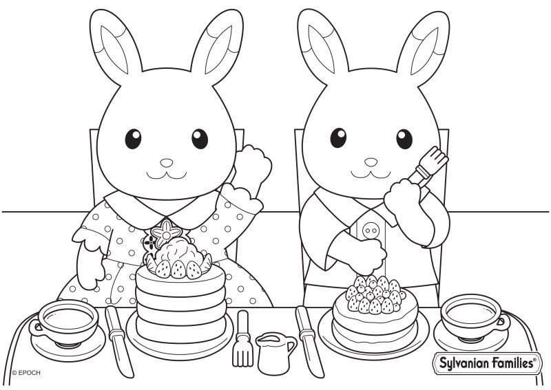 Le petit déjeuner de la famille lapin