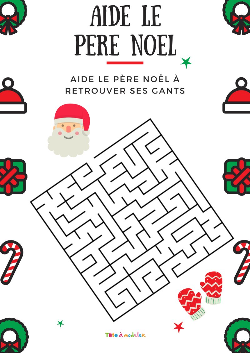 Labyrinthe de No&agrave;&acute;l : aider le P&egrave;re No&agrave;&acute;l