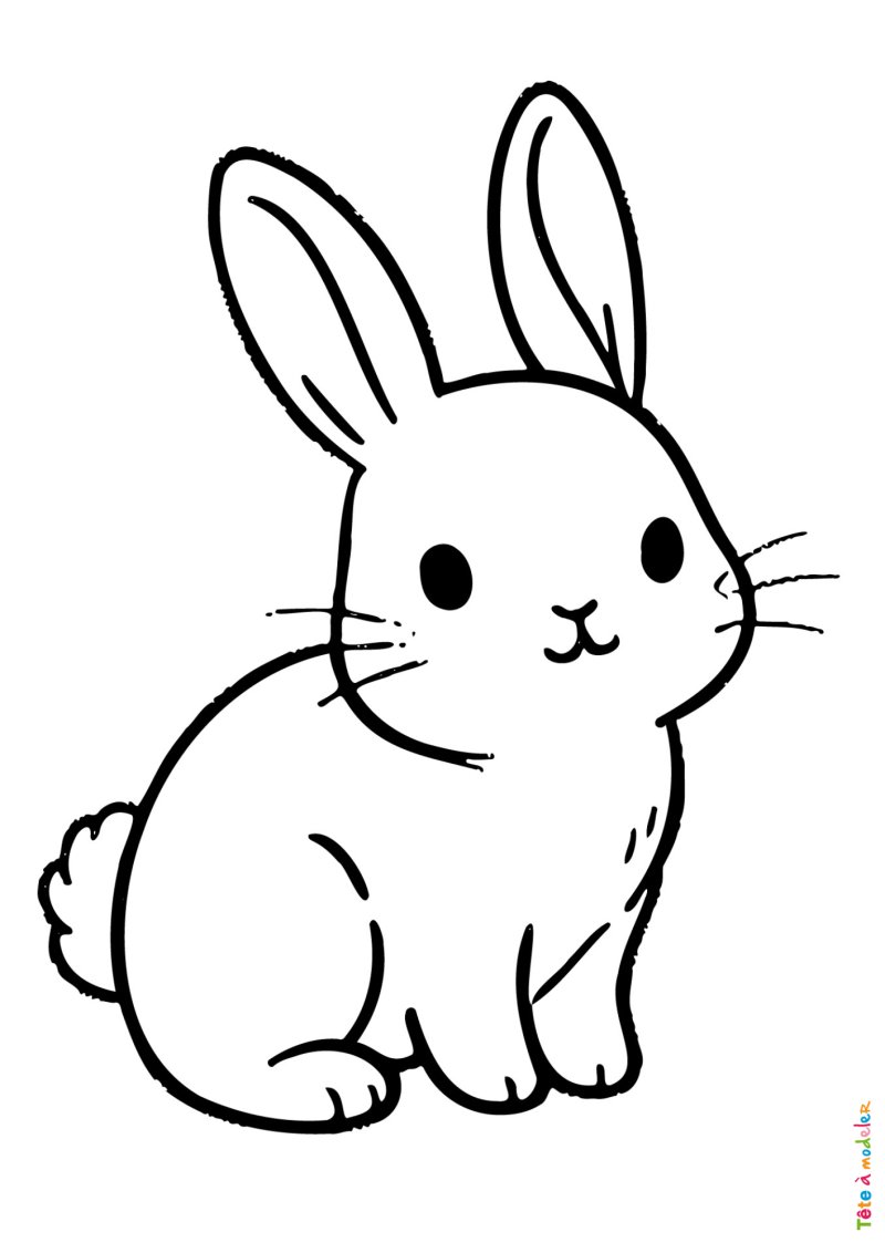 Coloriage d'un lapin vraiment mignon