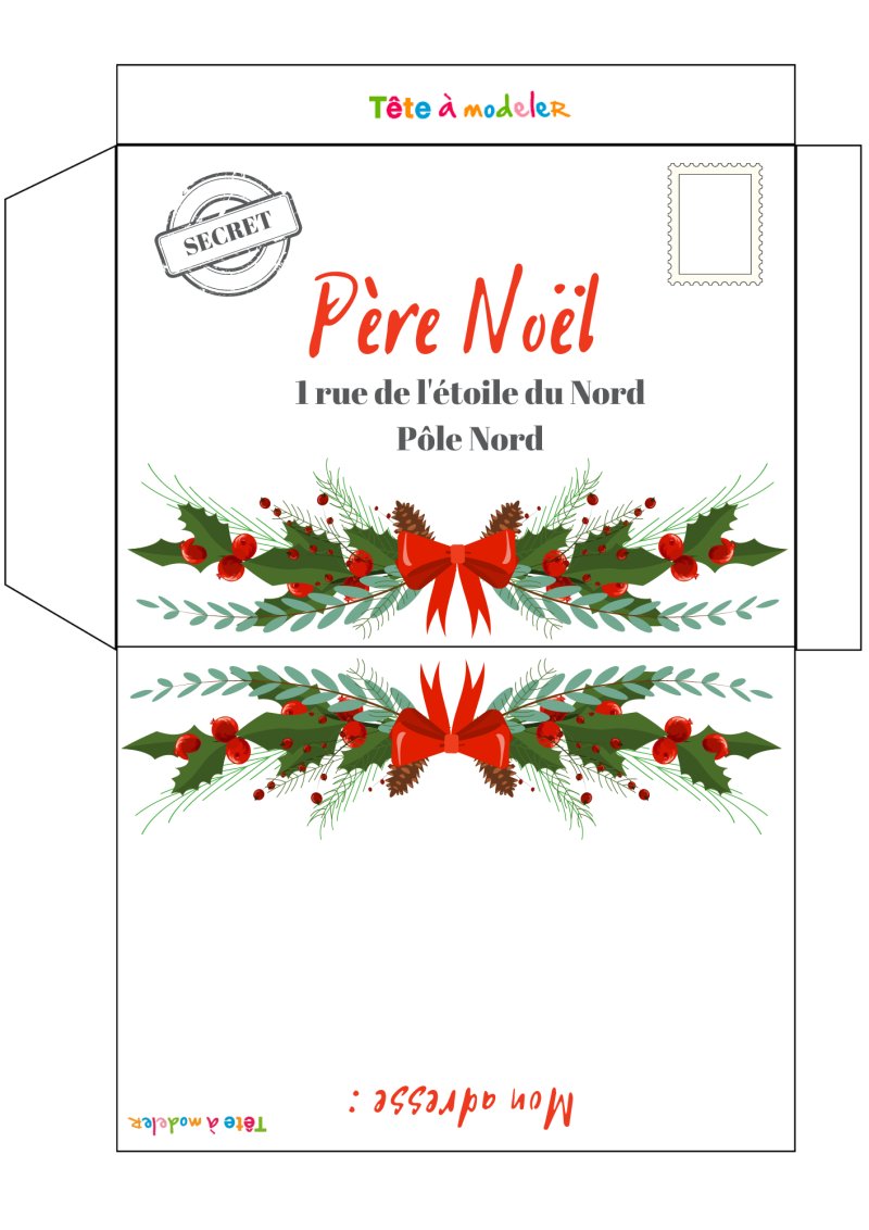 L'enveloppe de la lettre au Père Noël #05 à imprimer
