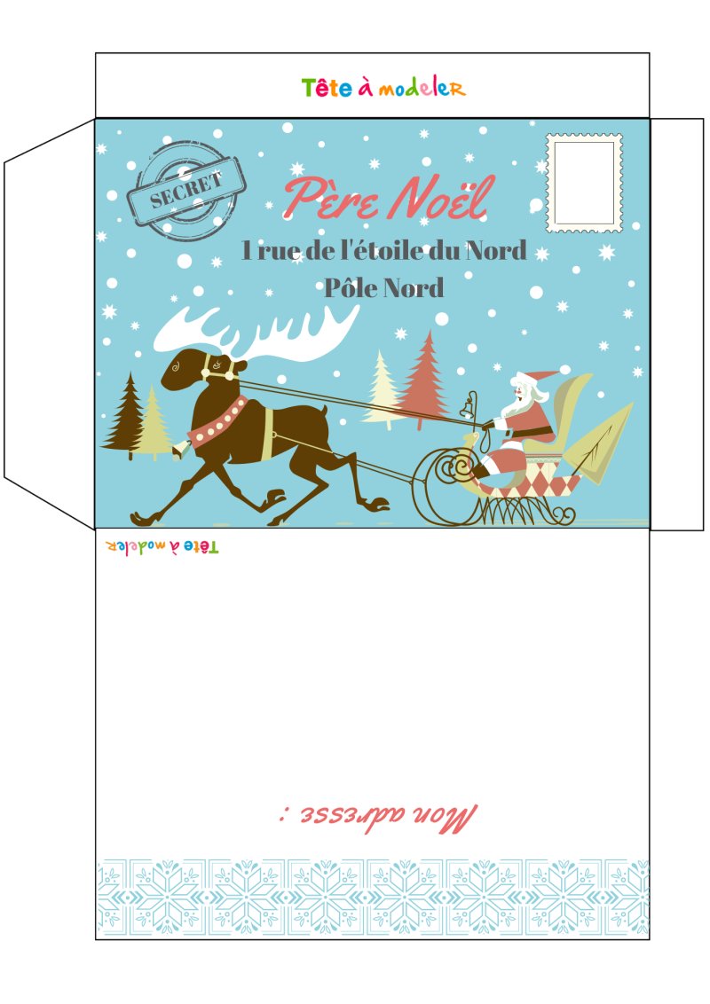 L'enveloppe pour la lettre au Père Noël #04 à imprimer