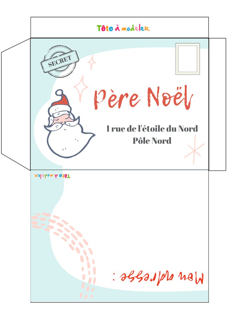 L'enveloppe pour la lettre au Père Noël #06 à imprimer