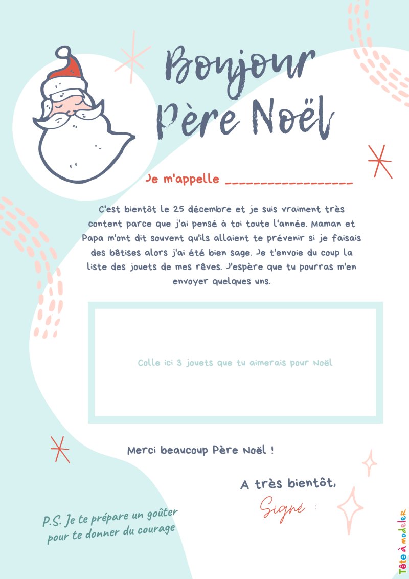 La lettre au Père Noël #06 à imprimer