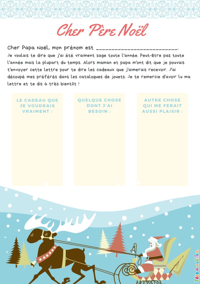 La lettre au Père Noël #04 à imprimer