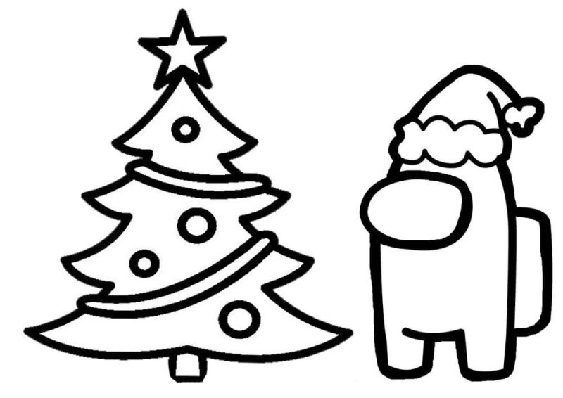Coloriage Among Us Noël
