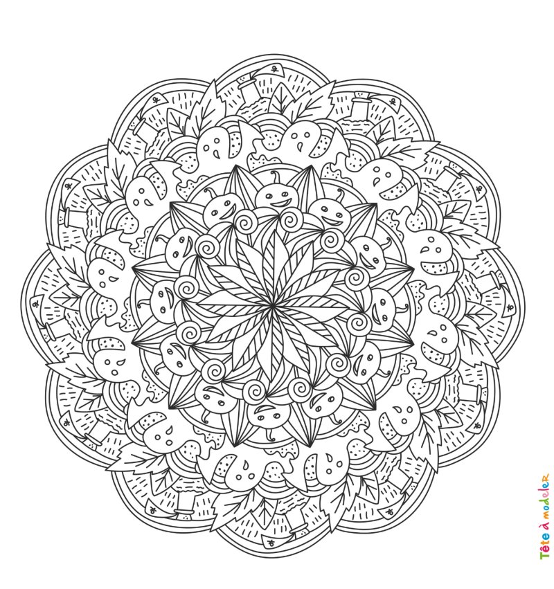 Mandala d'Halloween à colorier