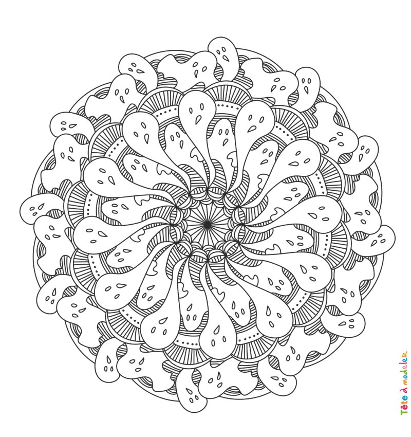 Mandala d'Halloween avec des fantômes