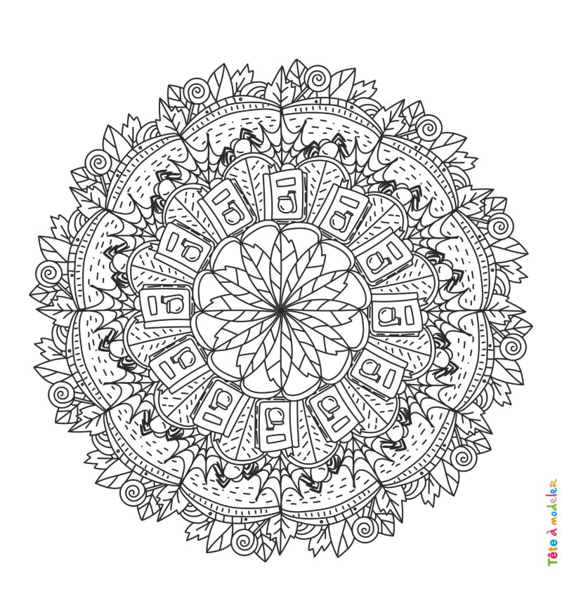 Mandala d'Halloween de la sorcière