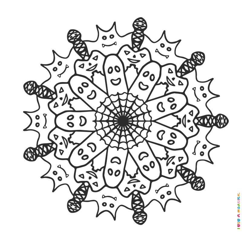 Mandala d'Halloween pour les maternelles