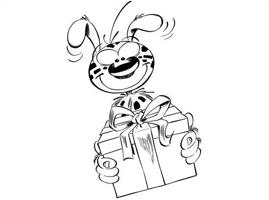 Marsupilami avec un gros cadeau