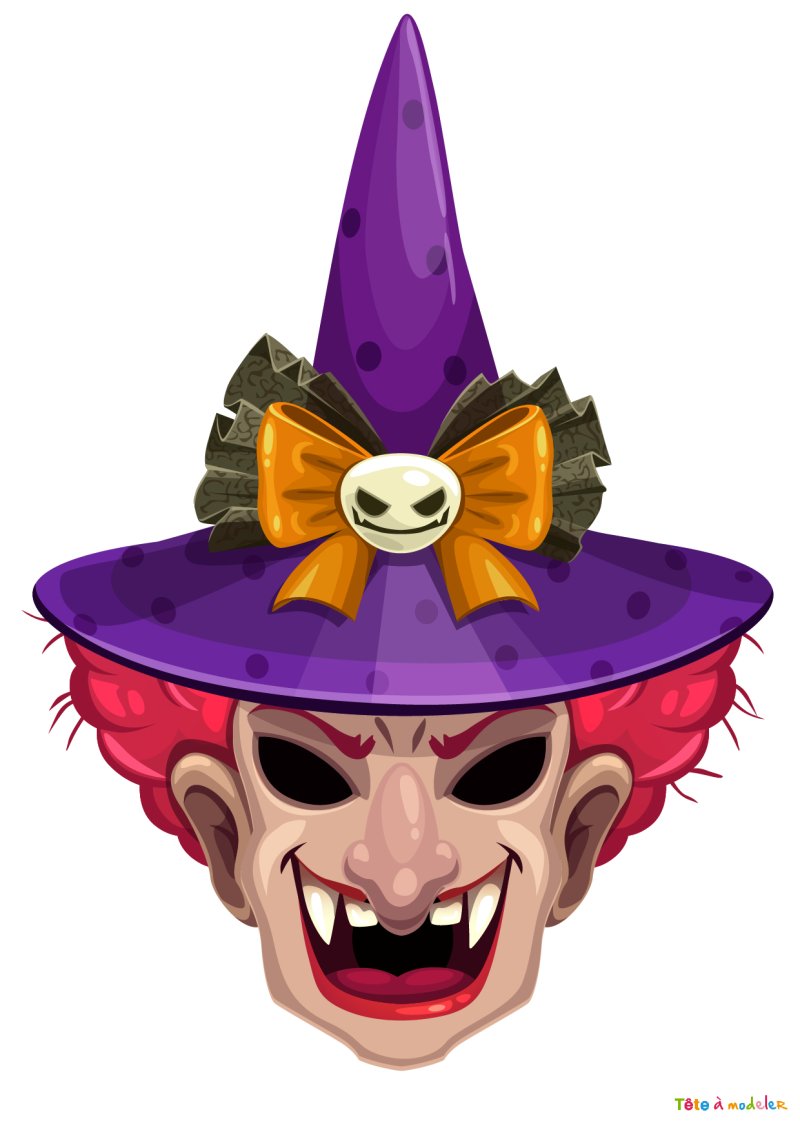 Masque à imprimer : la sorcière d'Halloween