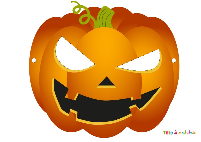 Masque citrouille d'Halloween à imprimer