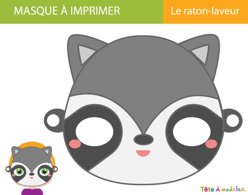 Masque de raton laveur à imprimer