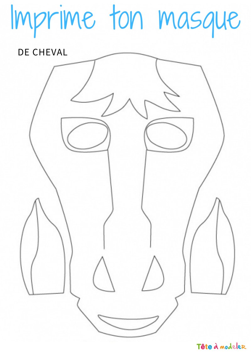 Masque de cheval à colorier