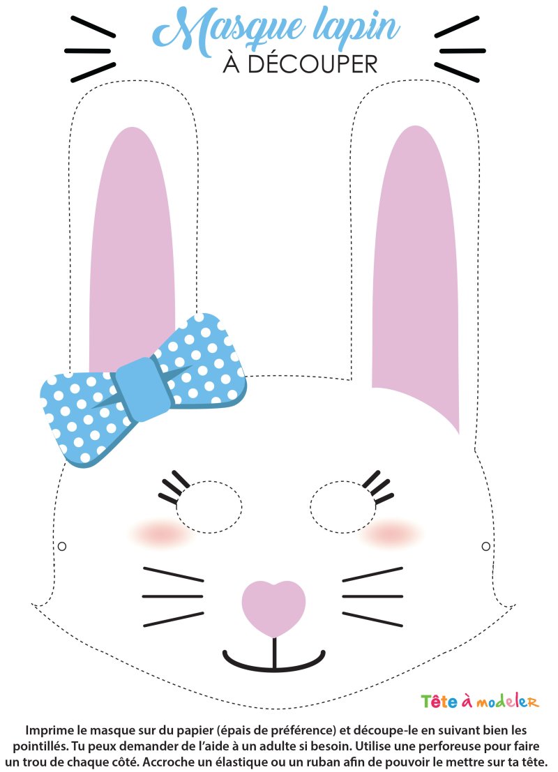 Masque de lapin à imprimer #02