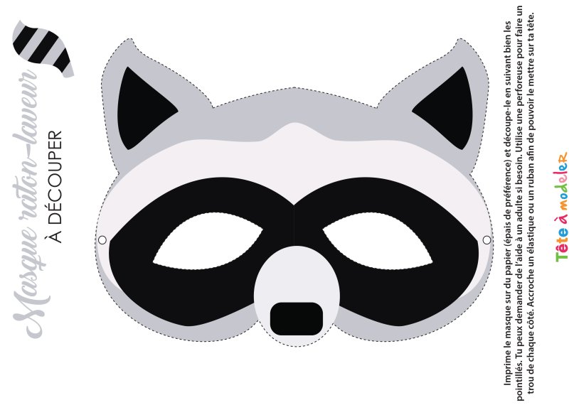 Masque de raton laveur #02 à imprimer