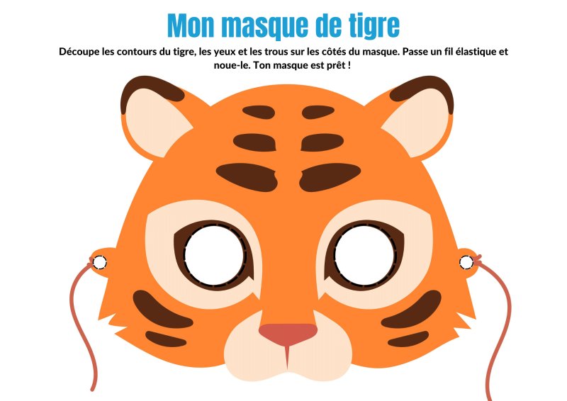 Masque de tigre à imprimer