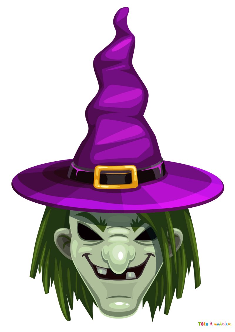 Masque de la sorcière verte à imprimer