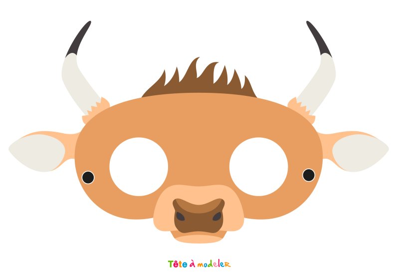 Masque taureau à imprimer