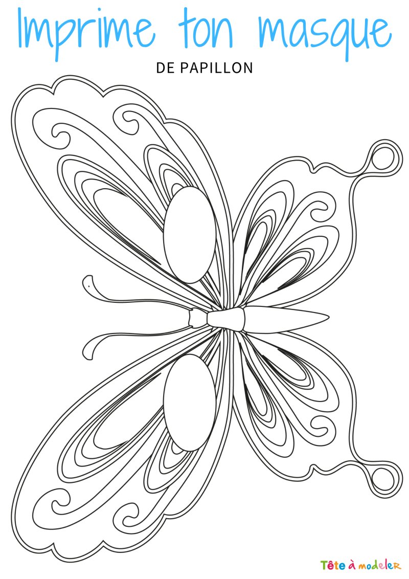 Masques de papillon 2 &agrave; colorier