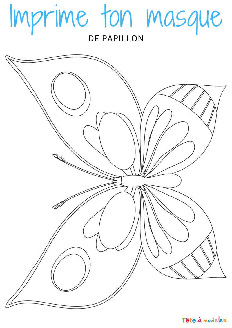 Masques de papillon &agrave; colorier