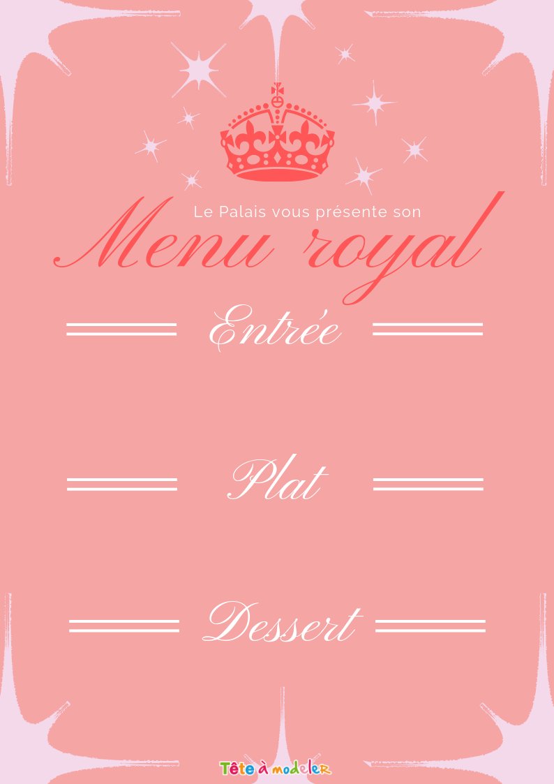 Menu de Princesse