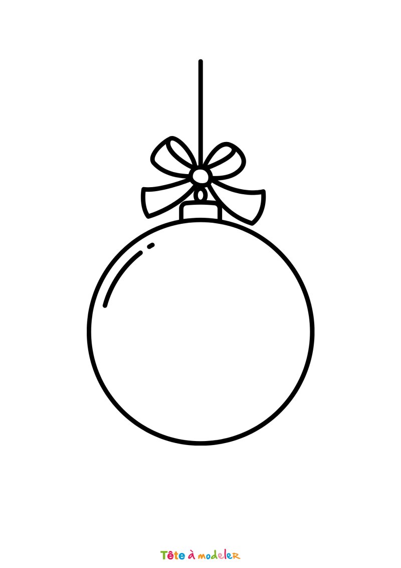 Le modèle d'une boule de Noël à colorier