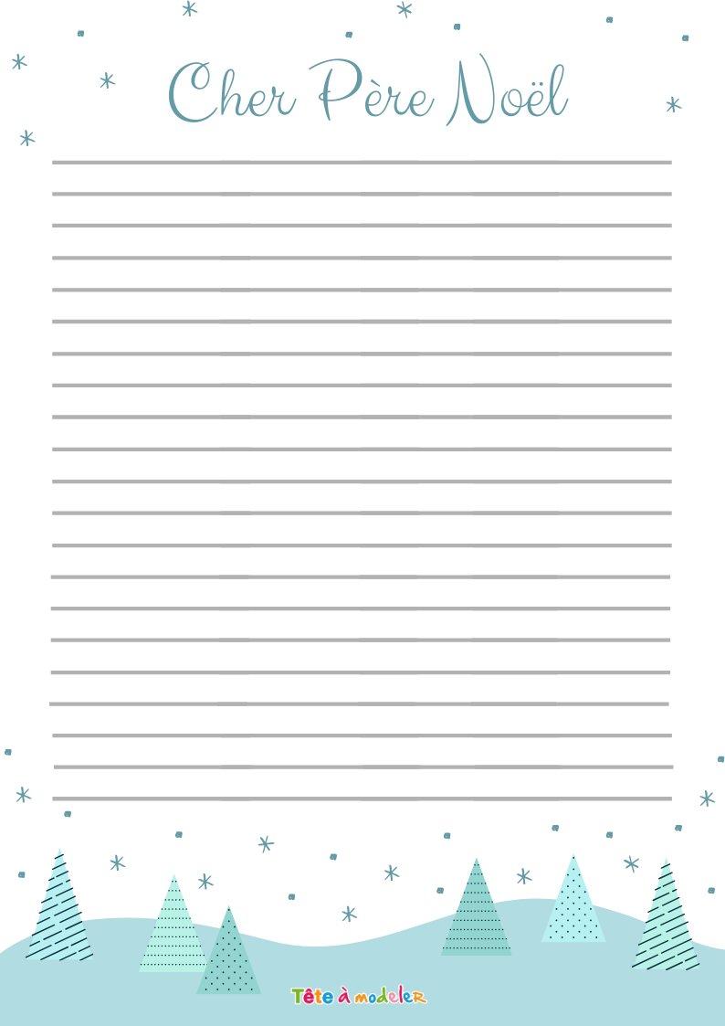 Modèle papier à lettre Père Noël