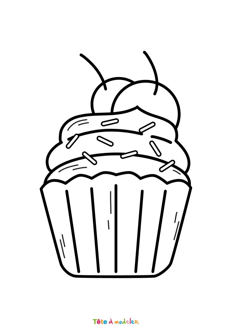 oloriage cupcake aux fruits