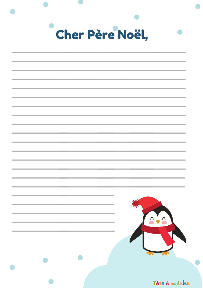 Papier à lettre au Père Noël pain d'épices