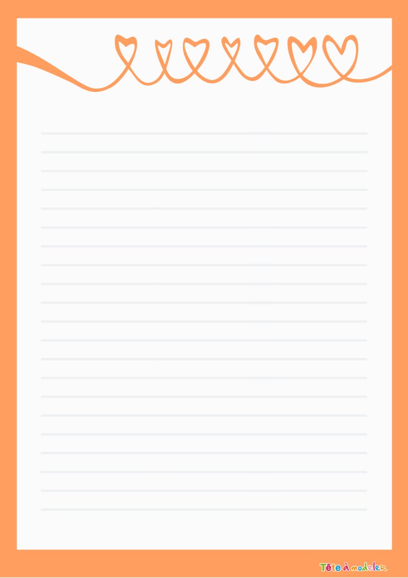 Papier à lettre coeurs