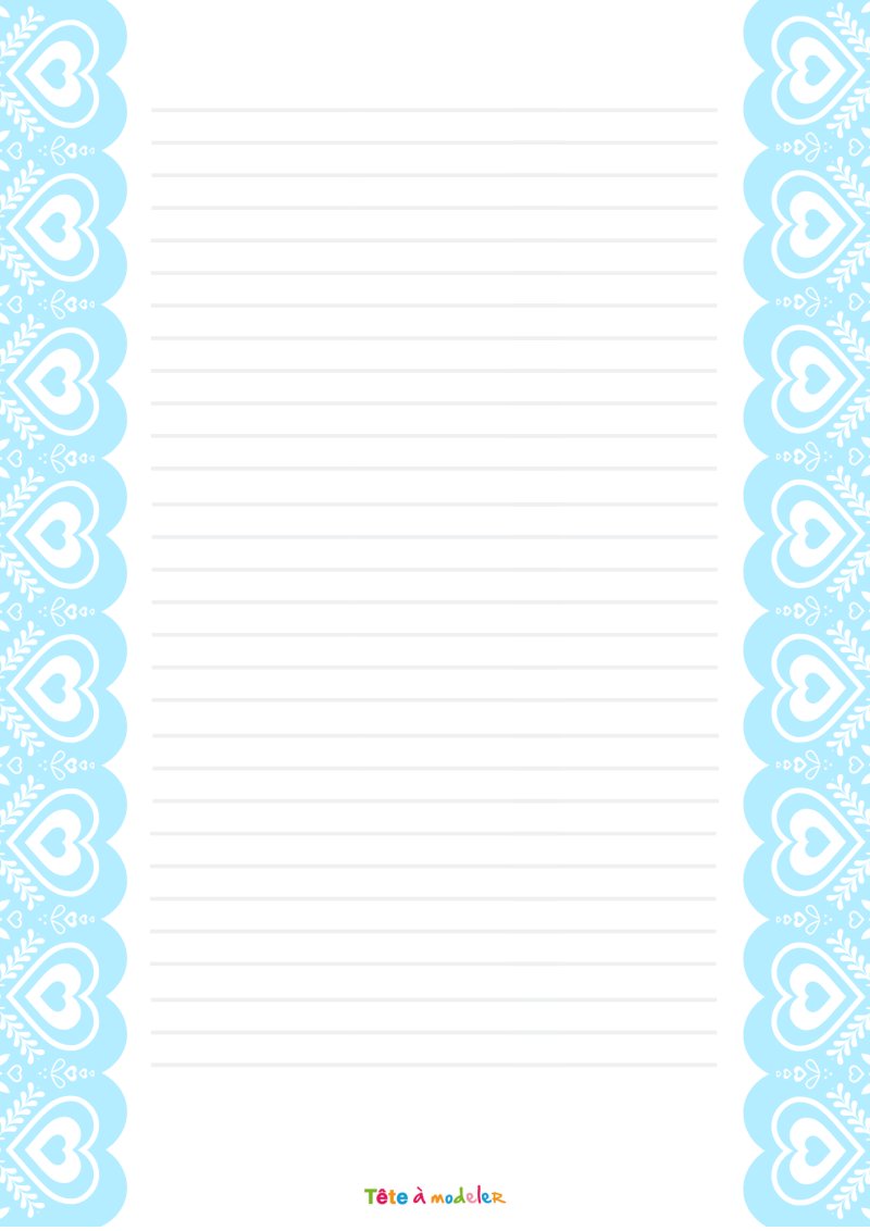 Papier à lettre coeurs de dentelle