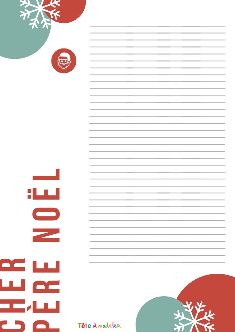 Papier à  lettre père noel 1
