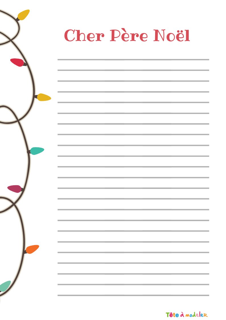 Papier à lettre Père Noël à ligne gratuit