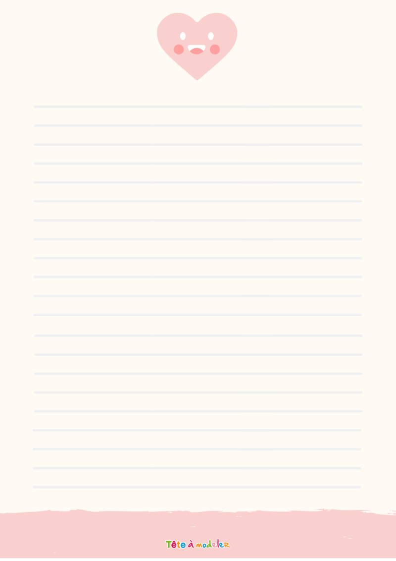 Papier à lettre petit coeur mignon