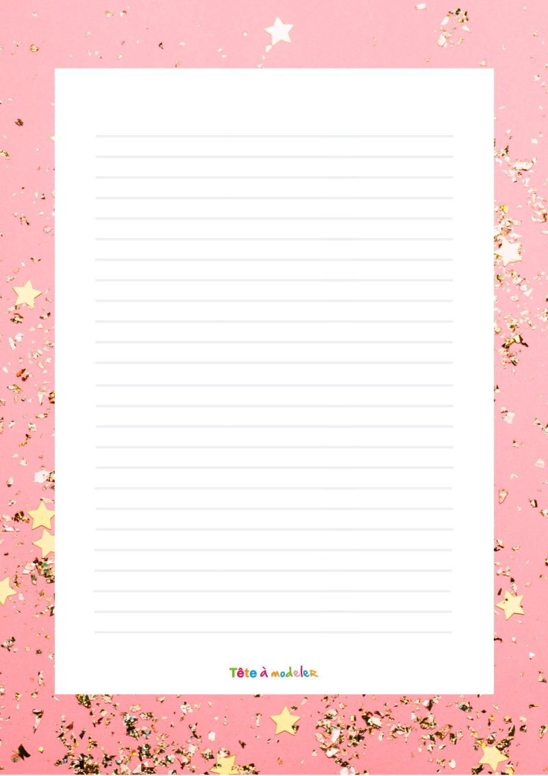 Papier à lettre Saint Valentin confettis