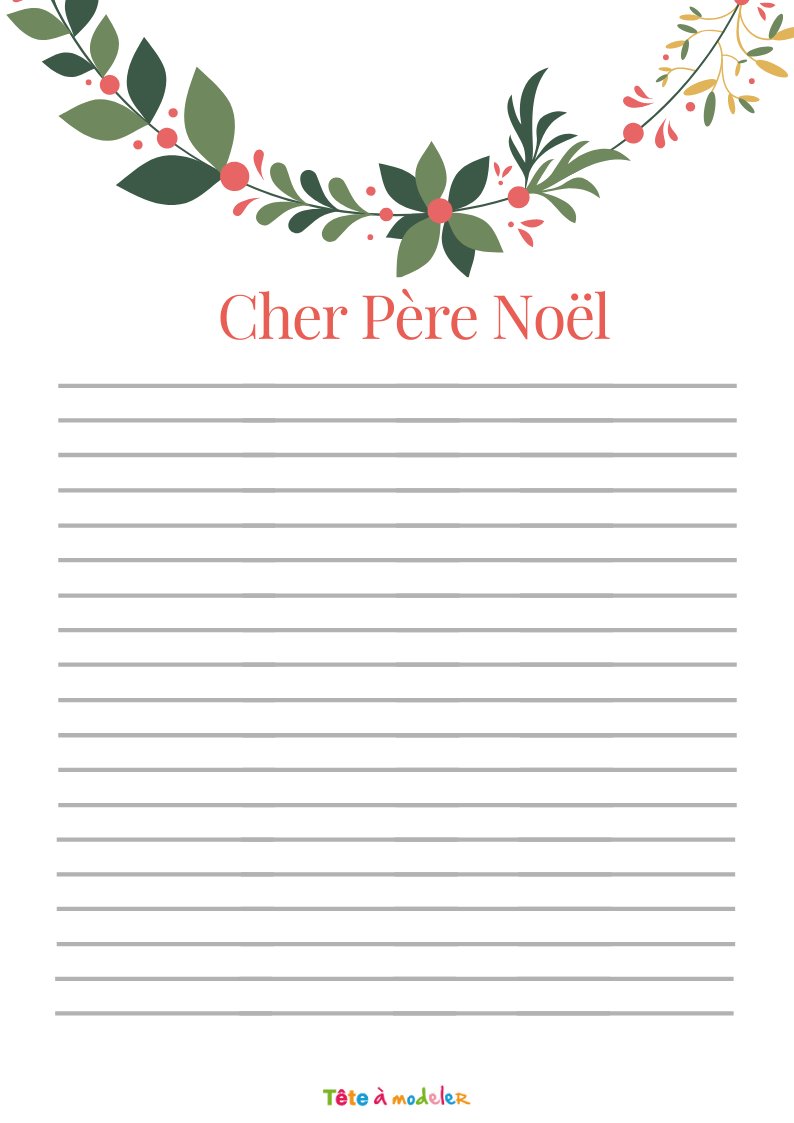 Papier à lettres Père Noël carré