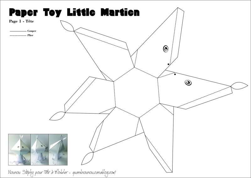 Patron du Paper Toy Martien 2/2