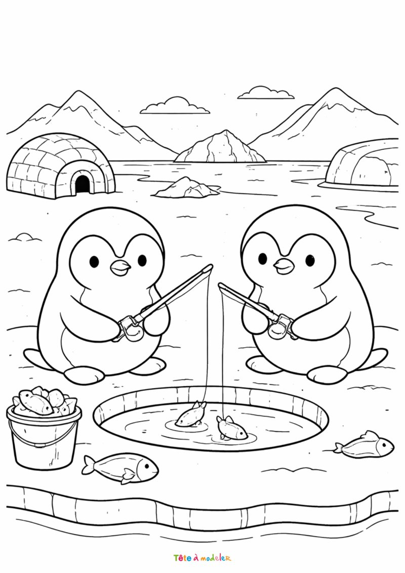 Pingouin 01 - motif à imprimer