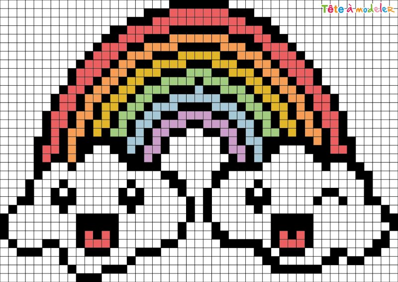 Pixel Art arc-en-ciel