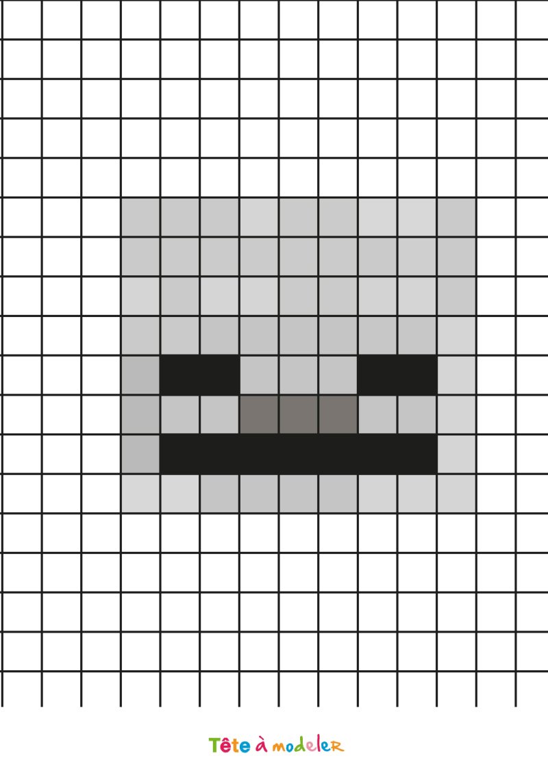 Pixel Art Minecraft : Squelette