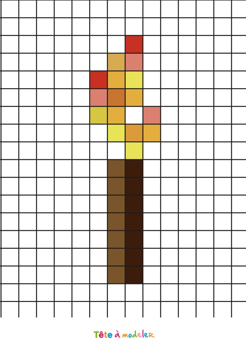 Pixel Art Minecraft : Torche